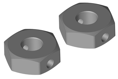 Team Corally Rear Wheel Hex Adapters - 1/10 Mammoth, Moxoo, Triton, C-00250-078, CORC-00250-078