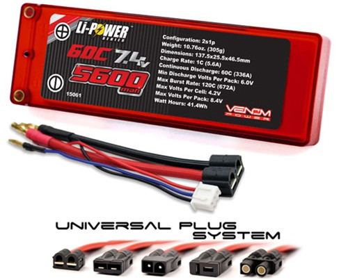 Venom 60C 5600mAh 7.4V Hard Case Lipo - UNI Plug, 15061