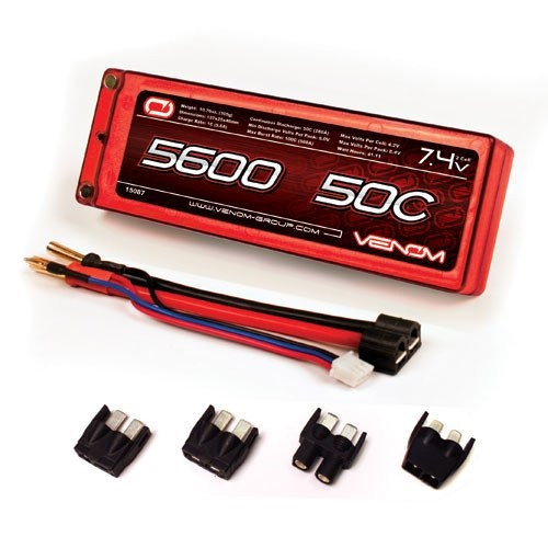 Venom 50C 5600mAh 7.4V Hard Case Lipo - UNI Plug, 15087