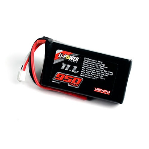 Venom 20C 3S 950mah 11.1v LiPo Battery- Micro Jet, 1587