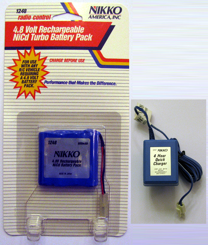 Nikko 4.8v 600mAh battery pack and charger