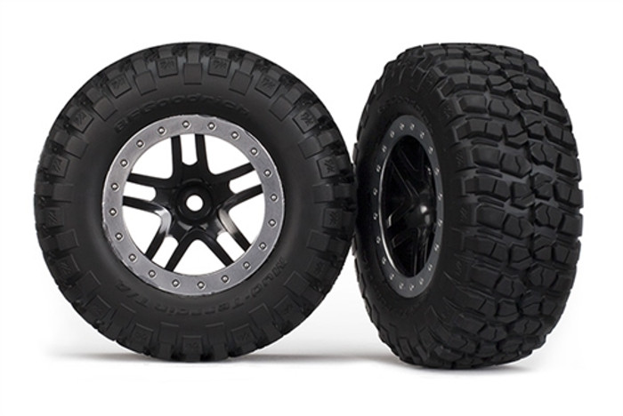 マロンtfブラック38 Traxxas BFGoodrich Mud-Terrain Tires and Black SCT Split