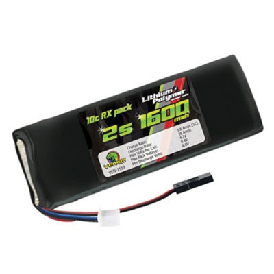 Venom 10C 1600mAh 7.4V 2-Cell Rx LiPo Flat Battery, 1559