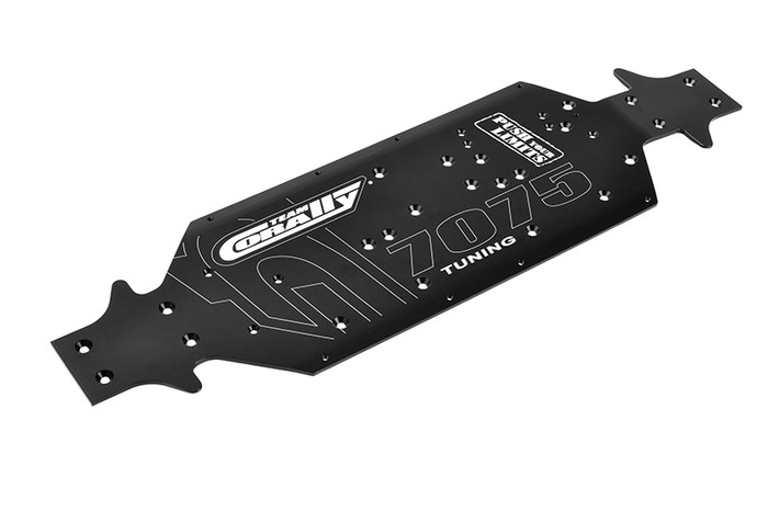 Team Corally Black Hard Anodized 7075 T6 Chassis for 1/8 XP Buggies and SWB Trucks, C-00180-043, CORC-00180-043