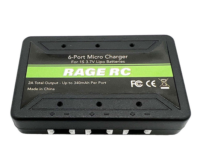 Rage 6-Port 1S Micro USB Charger for P-51D, F4U, T-28, Tempest, Super Cub MX, A1350