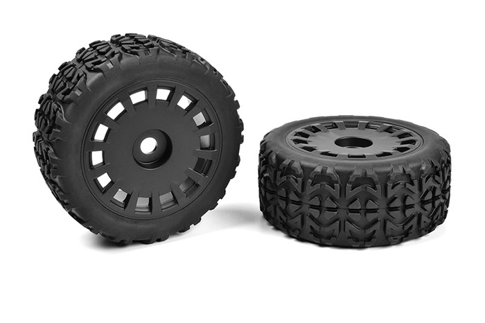 Team Corally 1/8 Off-Road Tracer Truggy Tires on Black Rims, C-00180-613, CORC-00180-613
