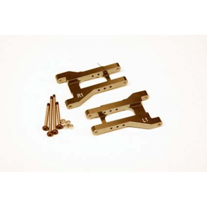 ST Racing Aluminum Rear 1-Degree Toe-in A-Arm Set w/Lock-Nut Hinge-Pins for Drag Slash - Gun Metal, ST2750-1GM