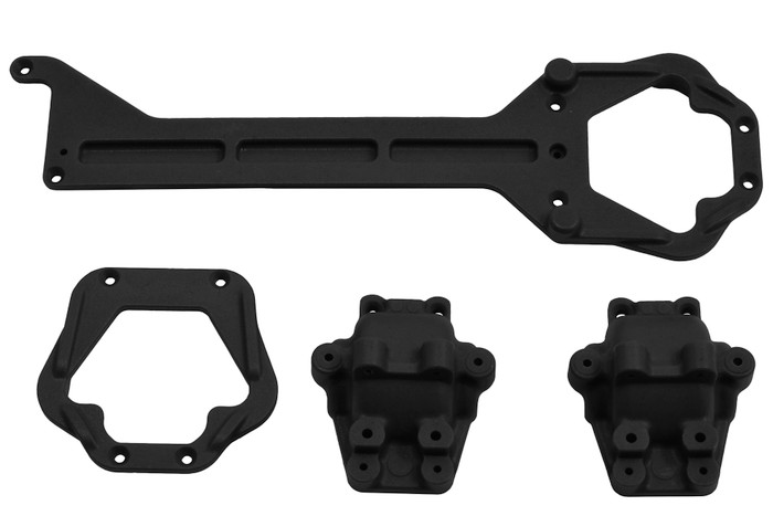 RPM Front & Rear Upper Chassis and Differential Covers for the LaTrax Teton and Rally - Black, 70792, RPM70792