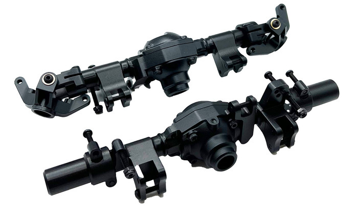Racers Edge Black Aluminum Axle Housing Set (Front & Rear) for CEN Ford F-450 Trucks, 1970BK, RCE1970BK