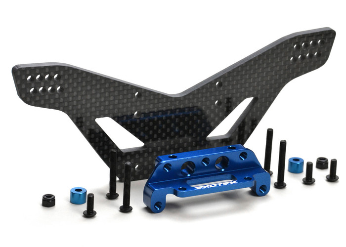 Exotek Carbon Fiber Lower Ride Height Rear Drag Tower for Traxxas 1/10 2WD Slash, 1983, EXO1983