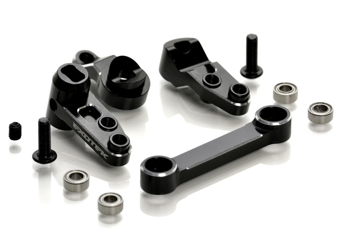 Exotek Black and Silver 22S HD Steering Set for Losi 22S Series, 2030, EXO2030