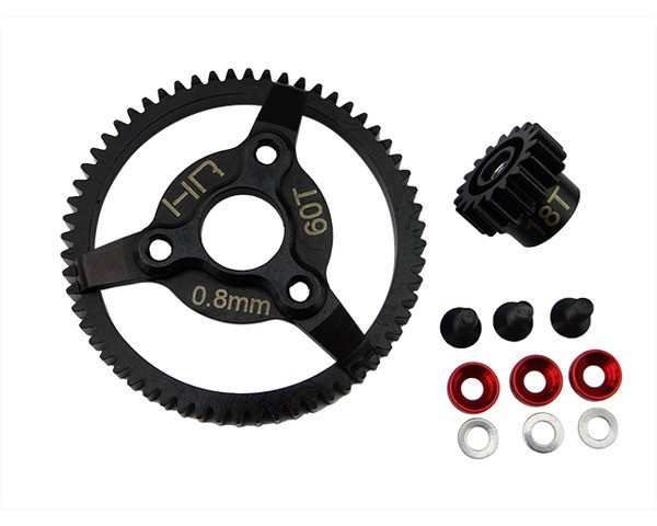 Hot Racing Steel Pinion and Spur Gear Set, 18 Tooth, 60 Tooth, 32 Pitch, HRASTE260