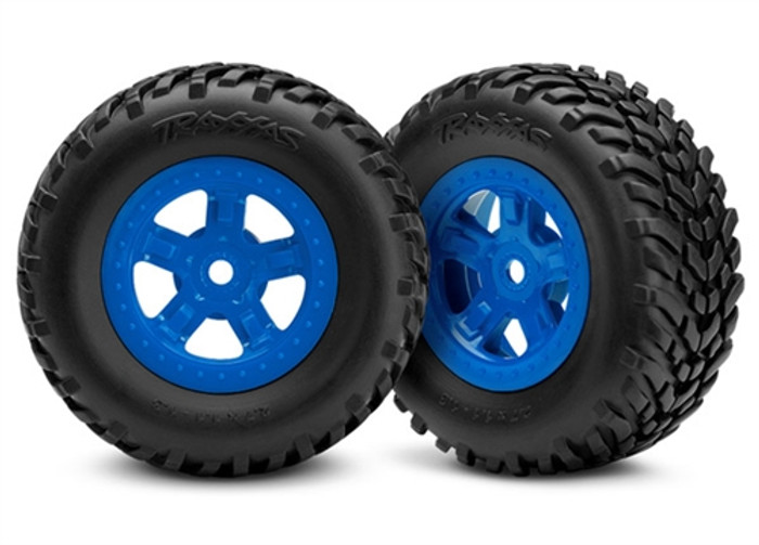 Traxxas SCT Off-Road Racing Tires/SCT Blue Wheels, 7674