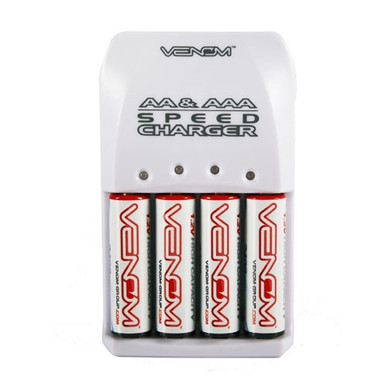 Venom Power Recharge Charging Station plus 8 x AA 2100mAh /& 8 x AAA 800mAh Rechargeable Batteries