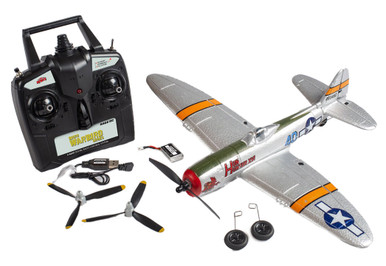 アレナド ロッキーズ ボブルヘッド Rage P-47 Thunderbolt Micro RTF Airplane with PASS (A1307)