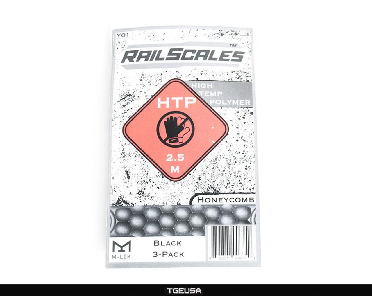 RailScales HTP M-LOK Scales - 3 Pack / Honeycomb / Black - The