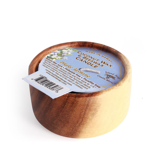 #630PK, Pikake Jasmine - Monkeypod Wood Bowl Candle