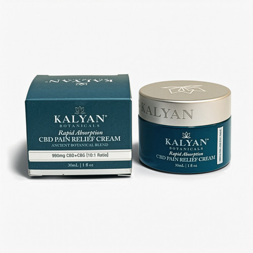 Kalyan CBD Pain Relief Cream 30ml | 1 fl oz (990mg CBD + CBG (10:1 Ratio)