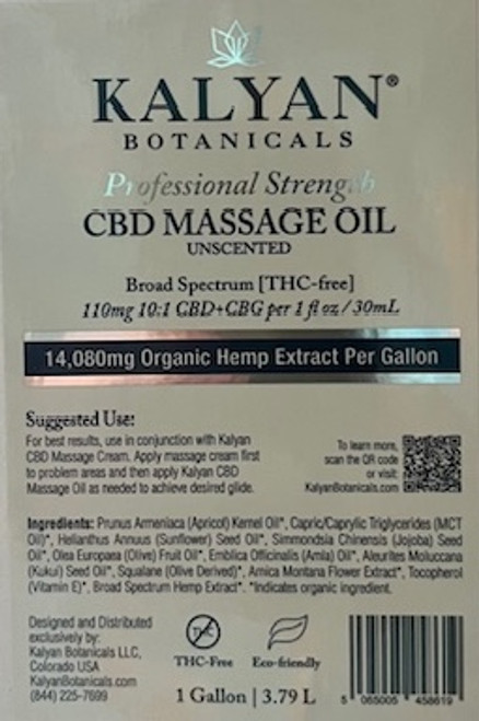 Kalyan CBD Massage Oil Unscented (1 Gallon) Kalyan CBD Massage Oil Unscented (1 Gallon)