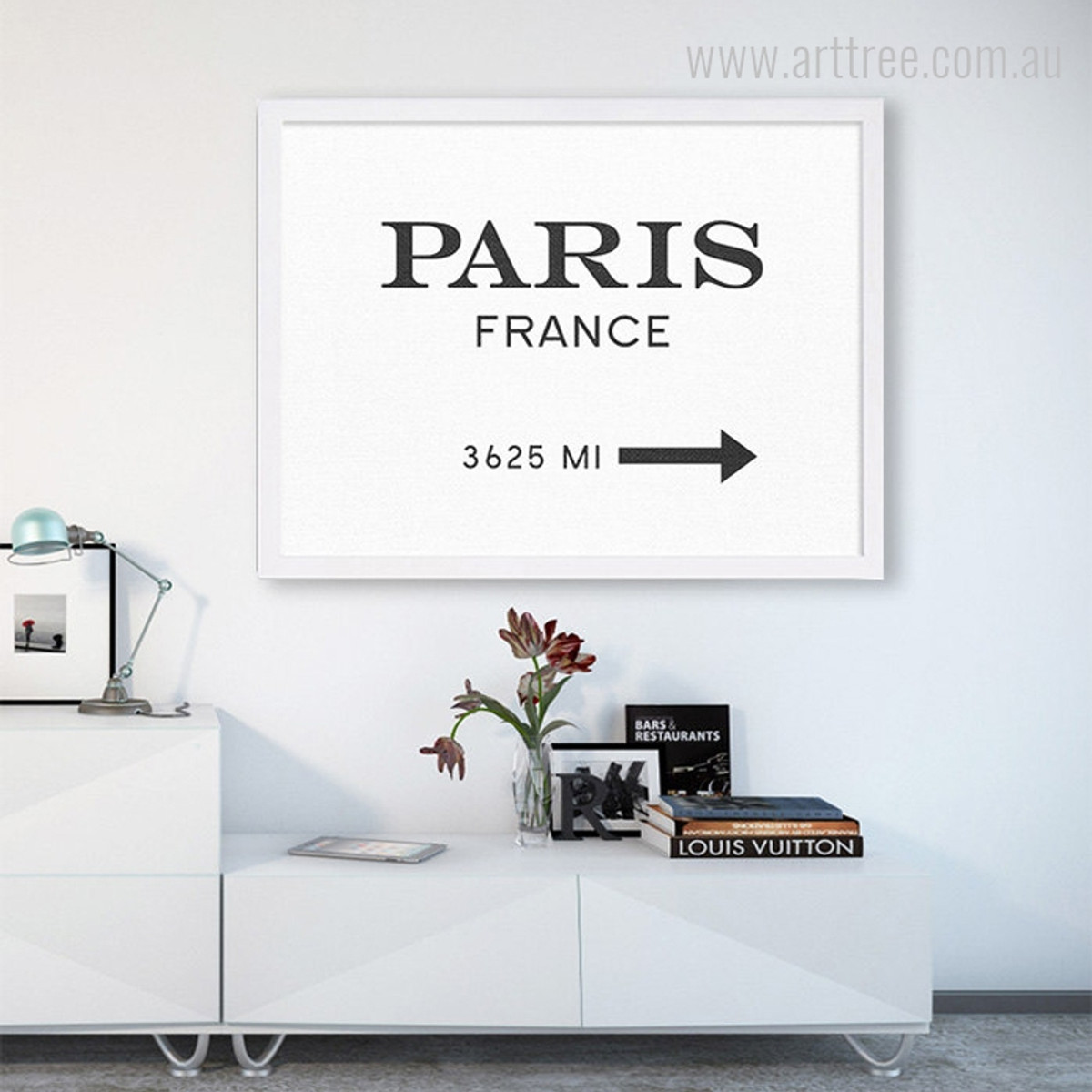 Modern Paris France 3625 MI Black and White Print