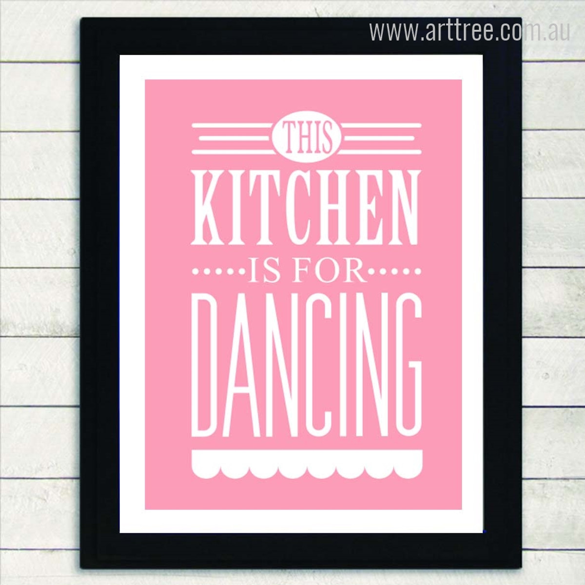 This Kitchen is For Dancing Pink Quote Print