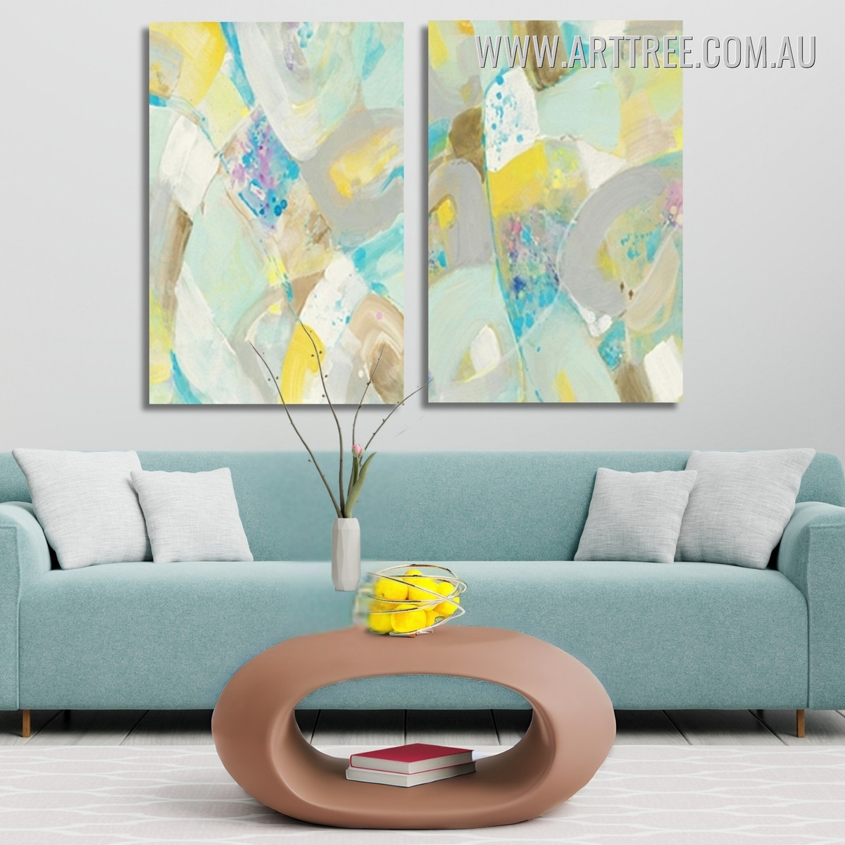 Abstract White Rock Modern Framed Painting Image 2 Piece Large Wall Art Canvas Prints www.arttree.com.au
