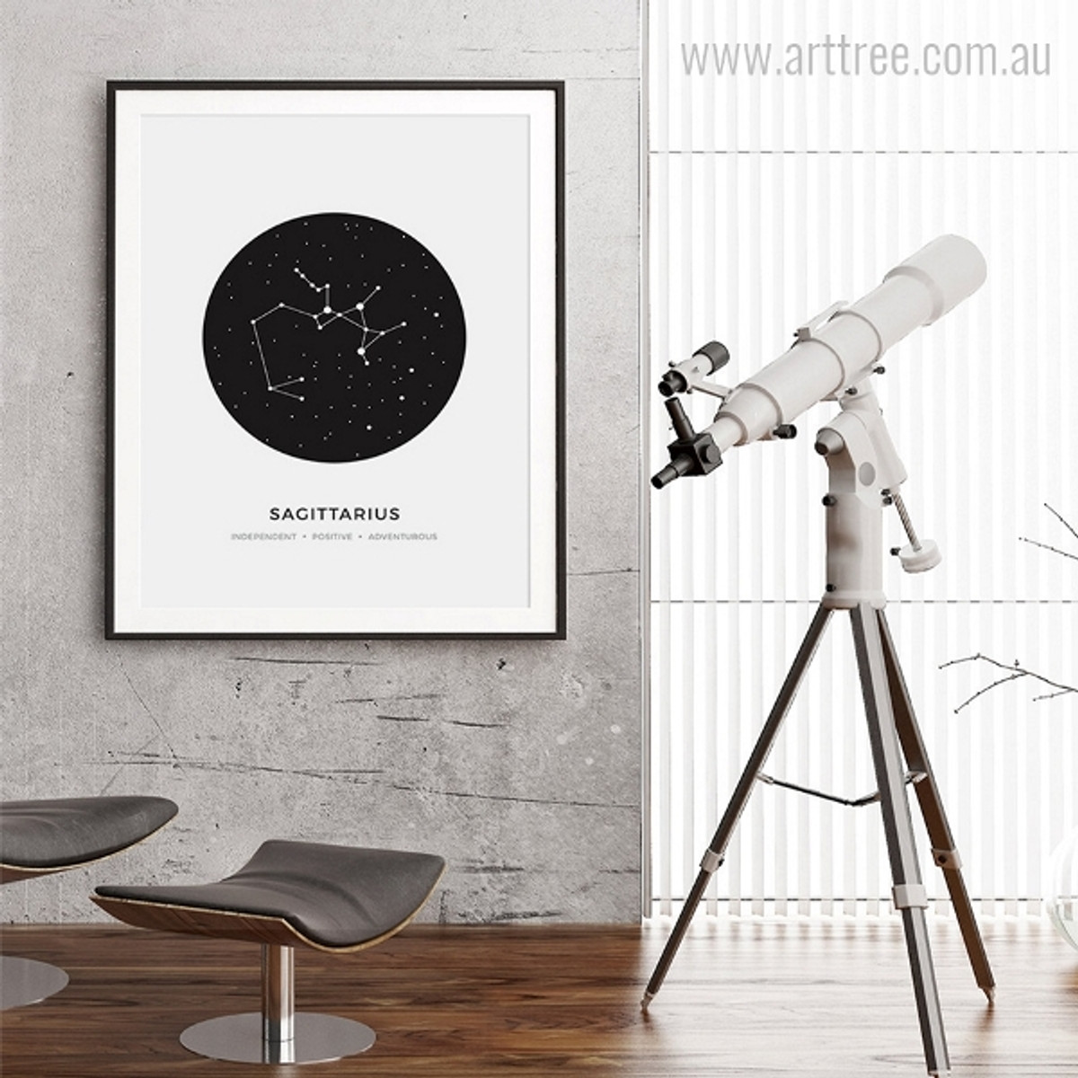 Sagittarius zodiacal Constellation Independent, Positive, Adventurous Print