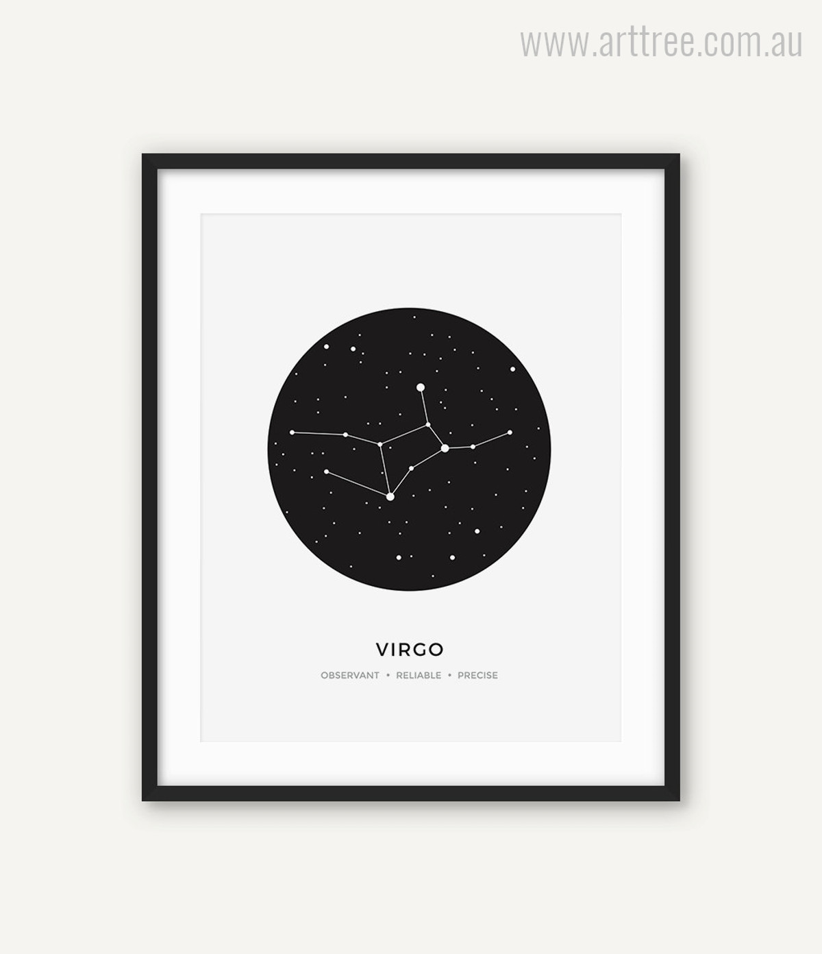 Virgo Zodiacal Constellation Reliable, Precise, Observant Print