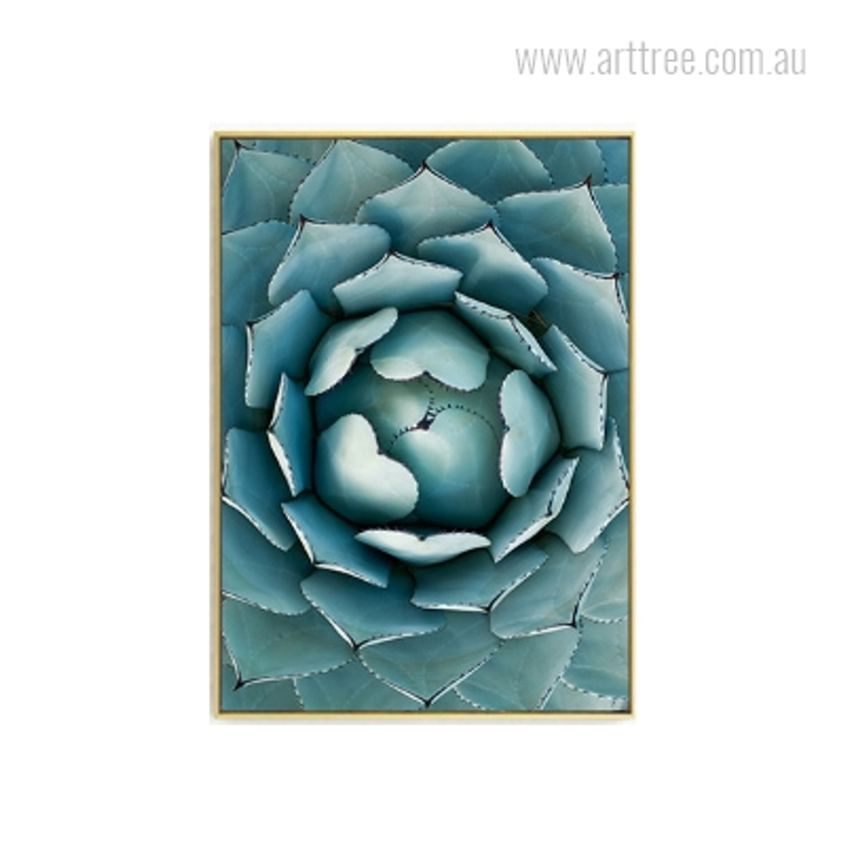 Turquoise Color Abstract Lotus Wall Art Print