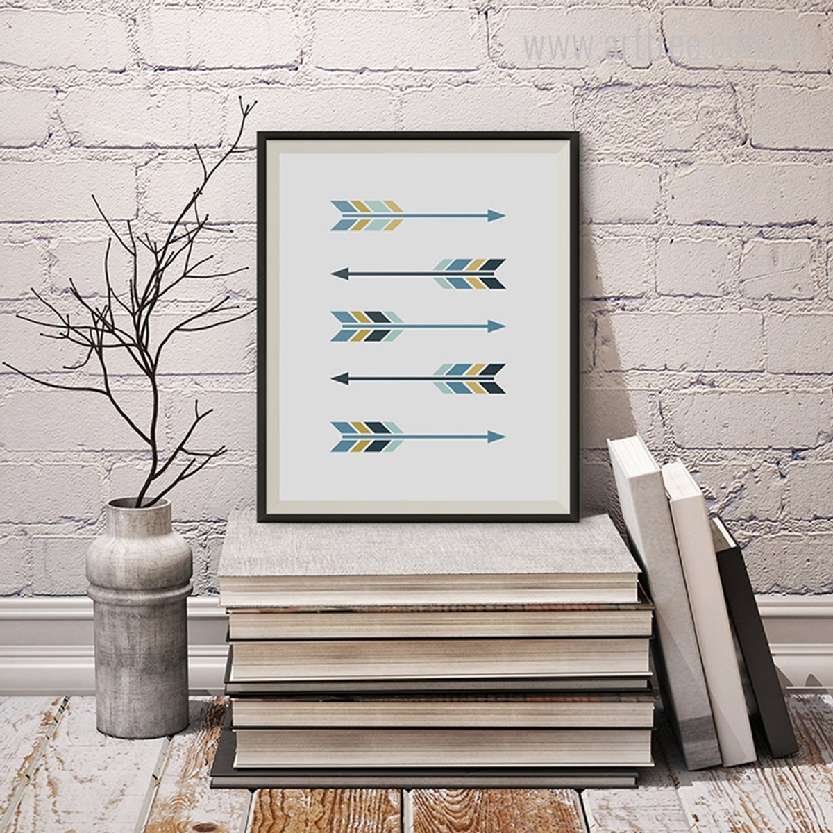 New Blue Five Arrows Digital Art Print