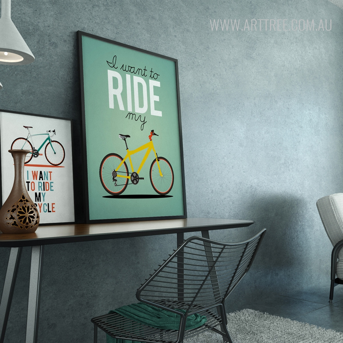 I Want To Ride My Bicycle Quotes Design Art Set