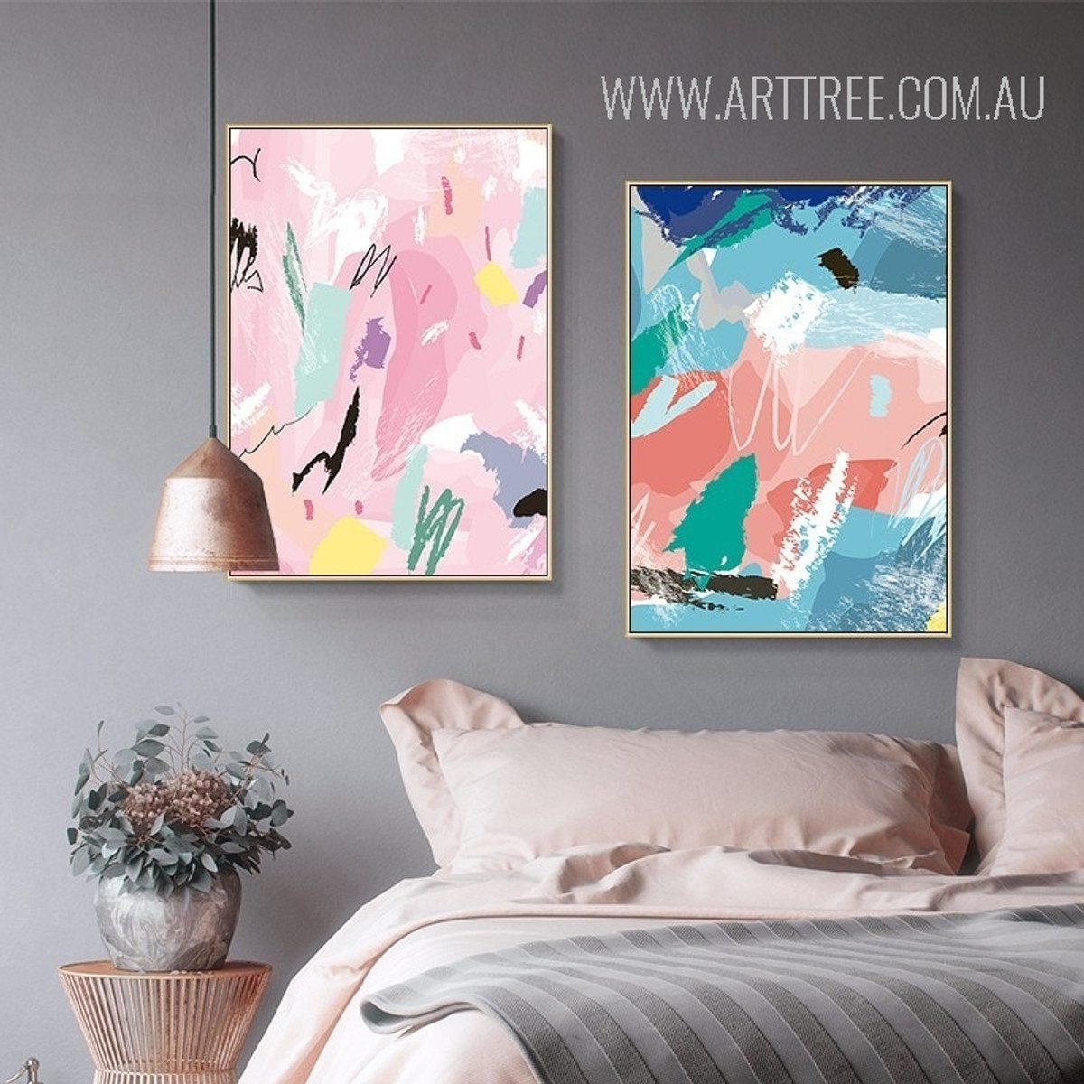 Abstract Multicolor Strokes Canvas Painting Prints