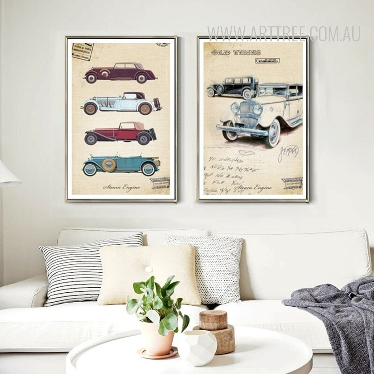 Vintage Cars Collection Digital Canvas Prints