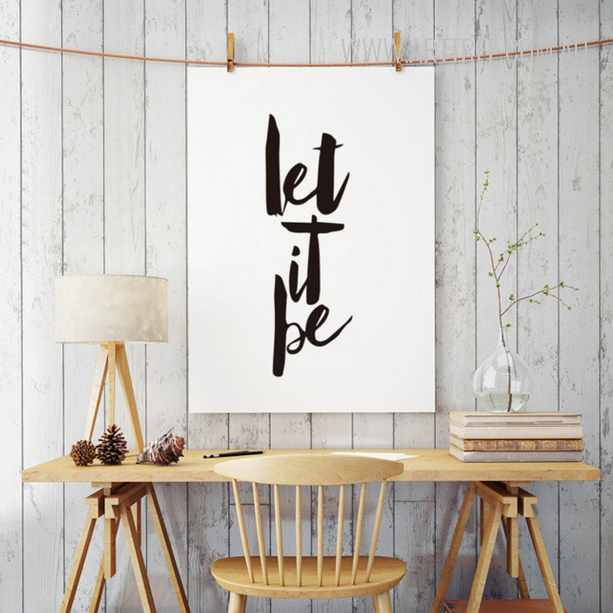 Minimalist Let It Be Black and White Print