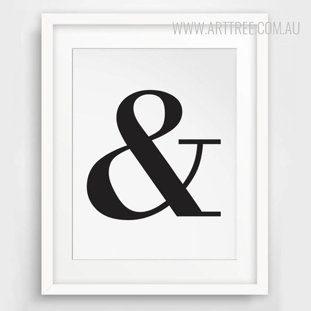 Ampersand And Letter Symbol Black and White Typography Art