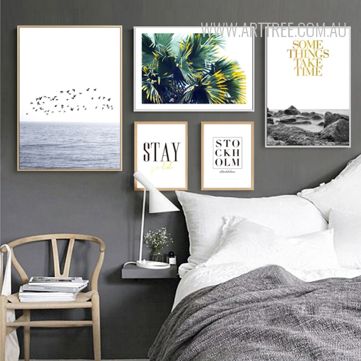 Some Things Take Time Stay Stockholm Flying Birds Over Sea Plants Large Wall Art