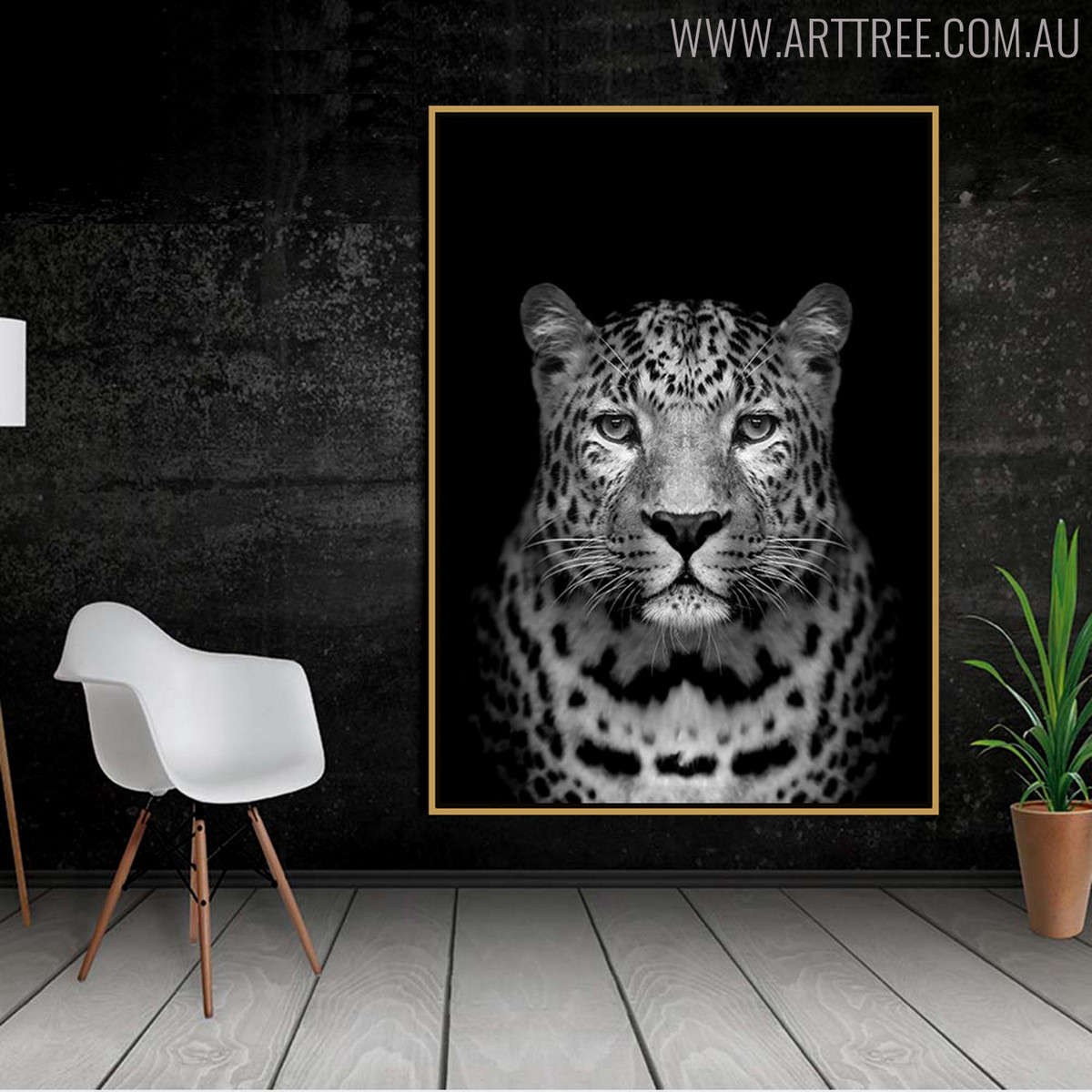 Wild Leopard Animal Painting Canvas Print for Home Wall Decor