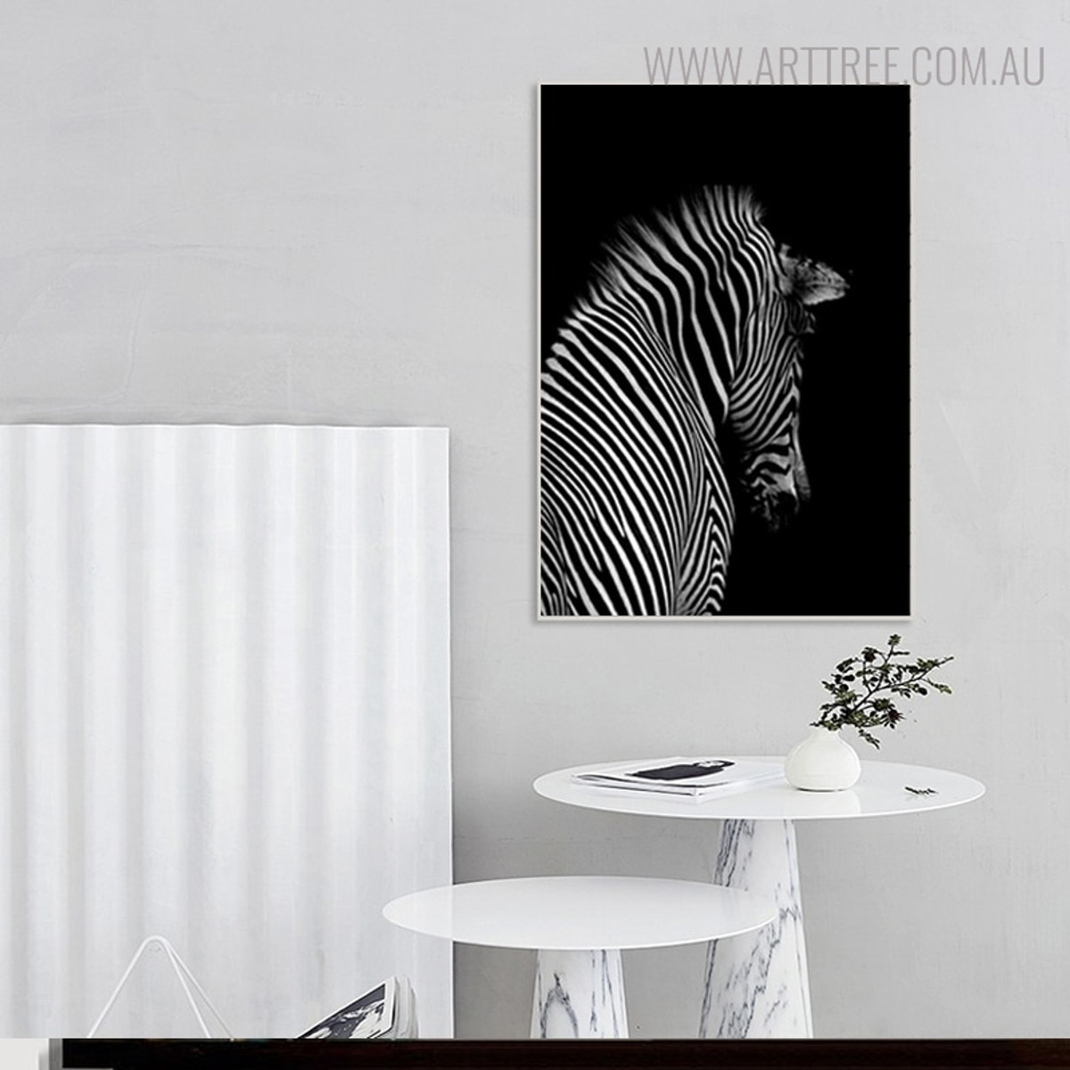 Zebra Backside Animal Picture Wall Art Print for Home Decoration