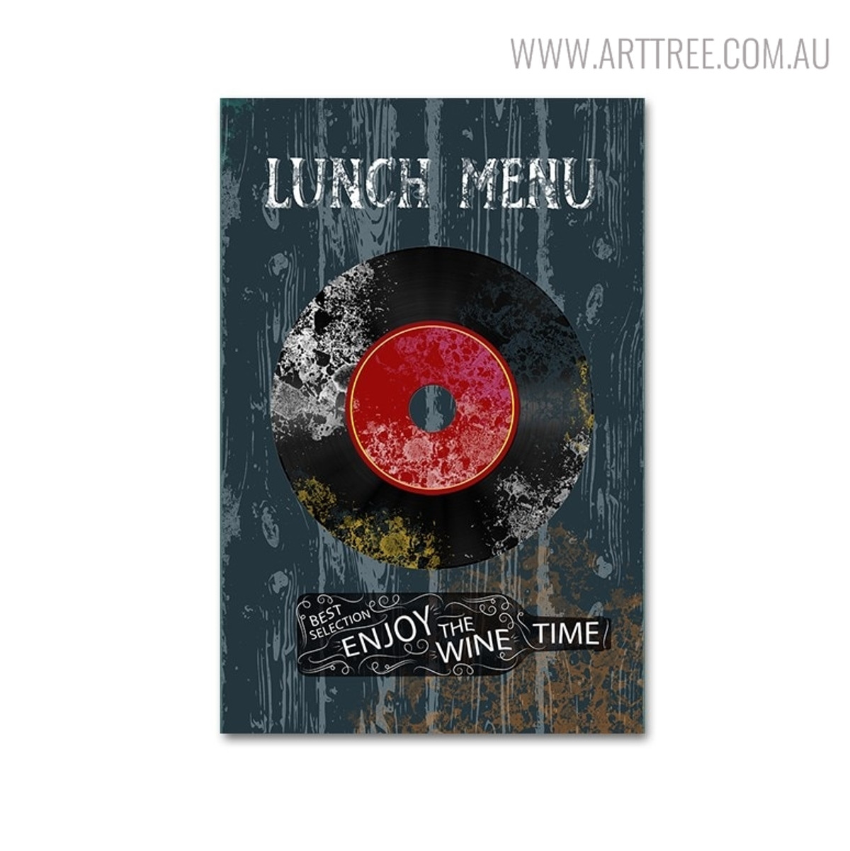 Lunch Menu Vintage Abstract Quotes Painting Print