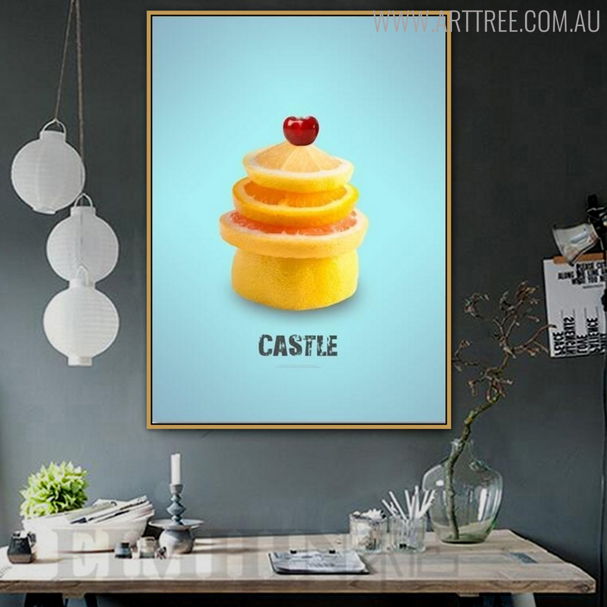 Castle Abstract Creative Painting Print for Kitchen Wall Decor