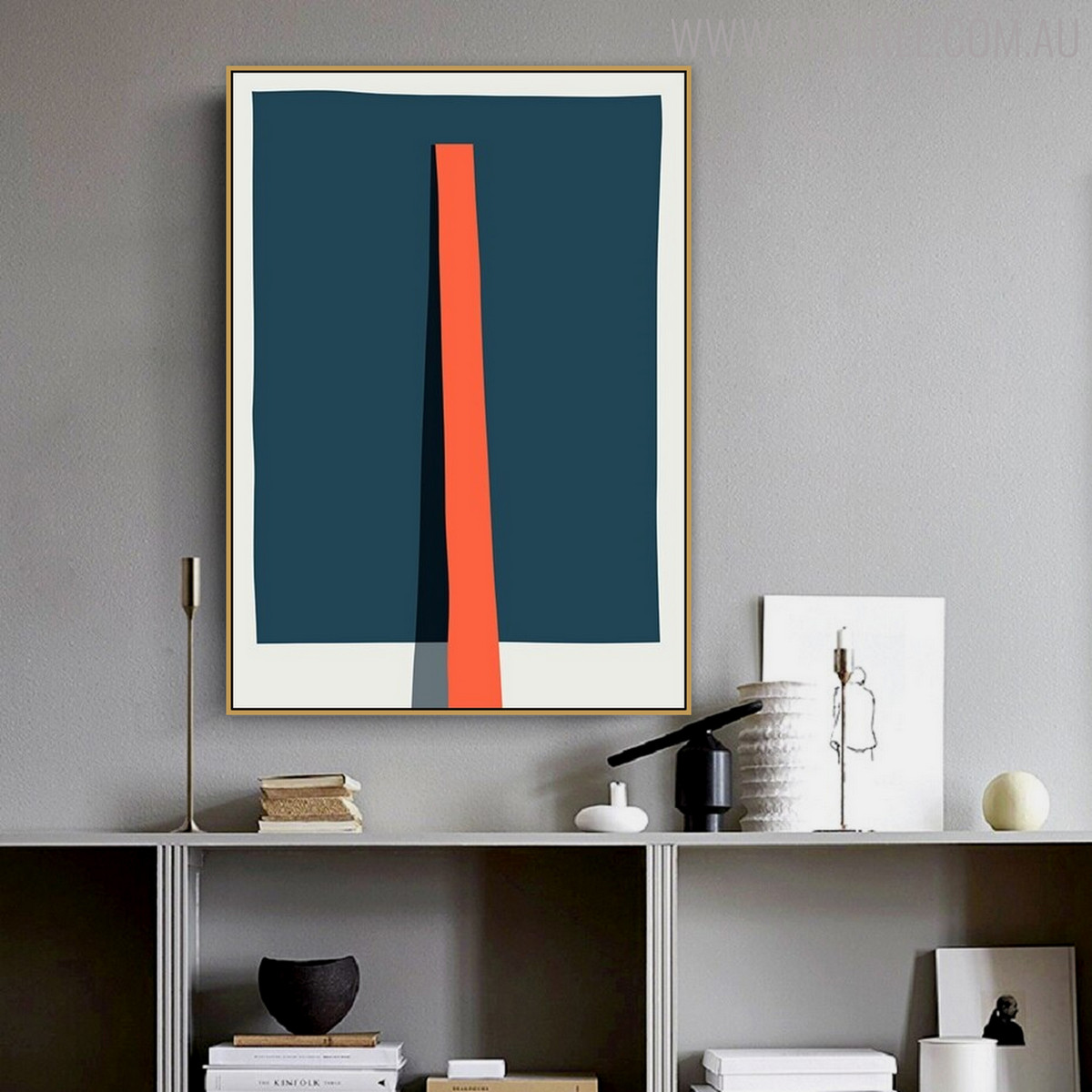 Stick Reflection Abstract Geometric Modern Painting Canvas Print for Study Room Wall Assortment