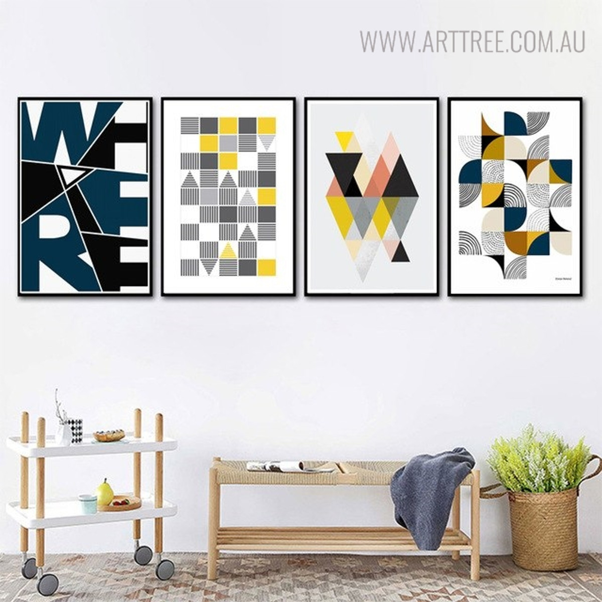 Where Abstract Geometric Scandinavian Painting Print for Home Wall Decor