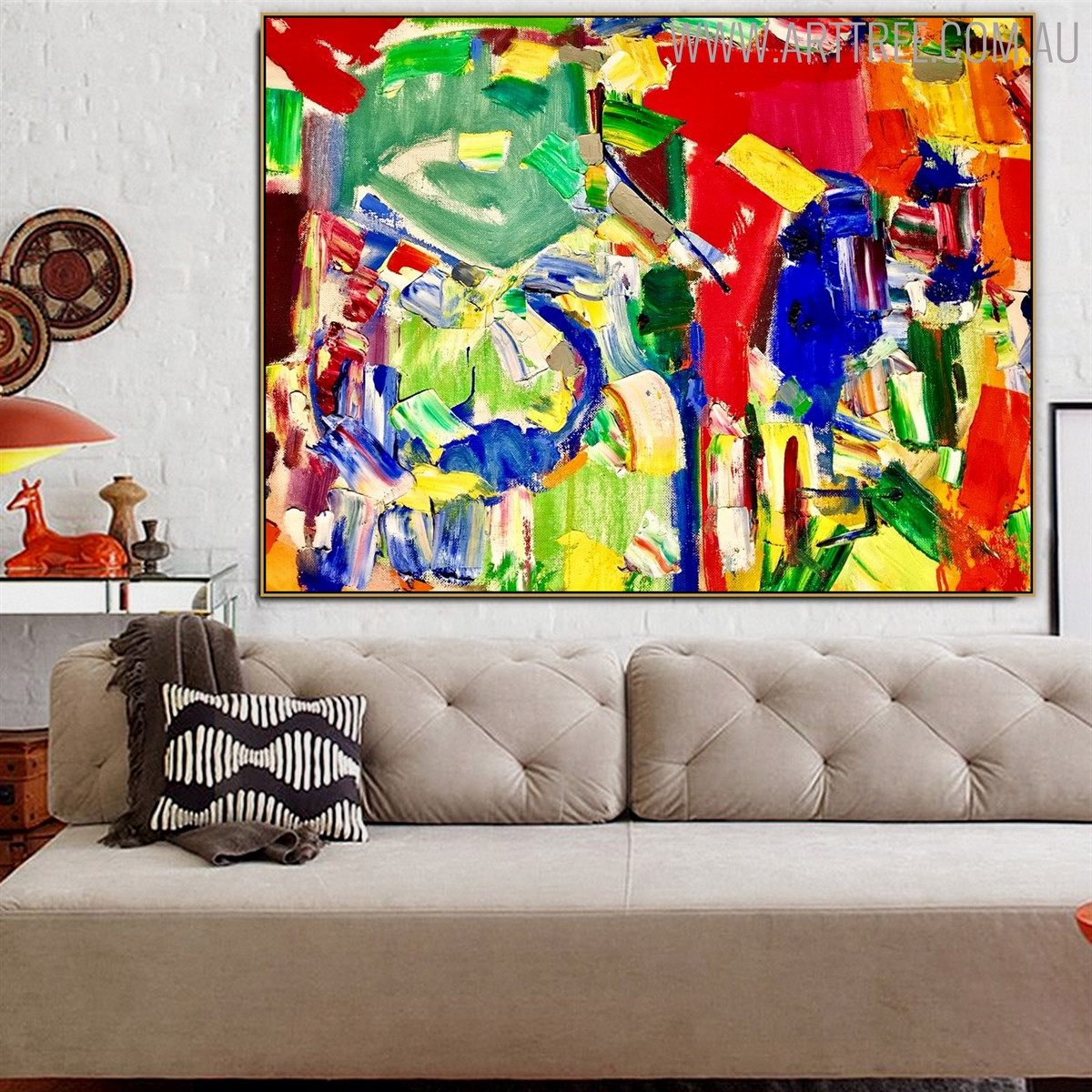 Variegated Art Abstract Texture Oil Painting for Interior Wall Getup