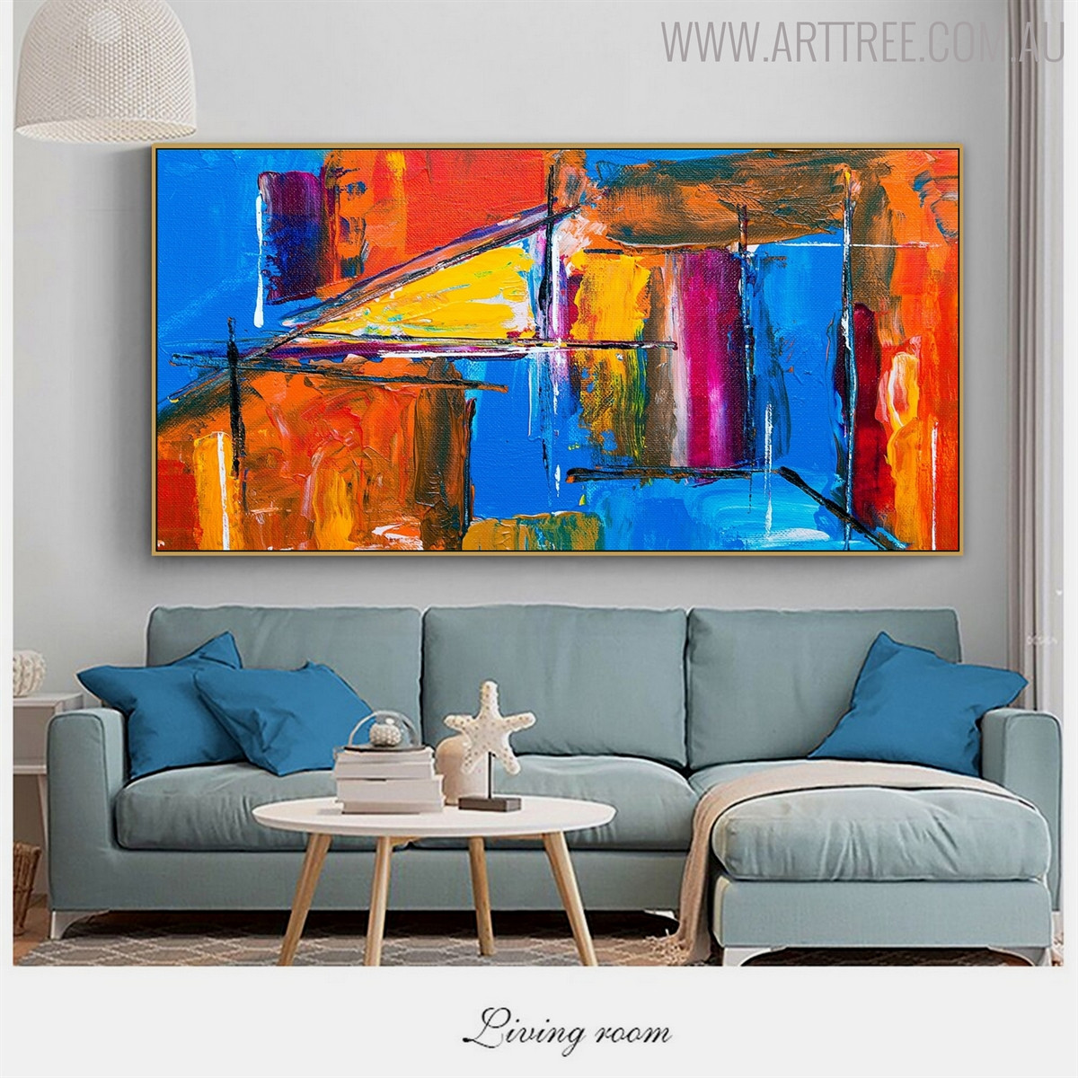 Right Triangle Abstract Modern Texture Oil Smudge on Canvas for Interior Wall Finery