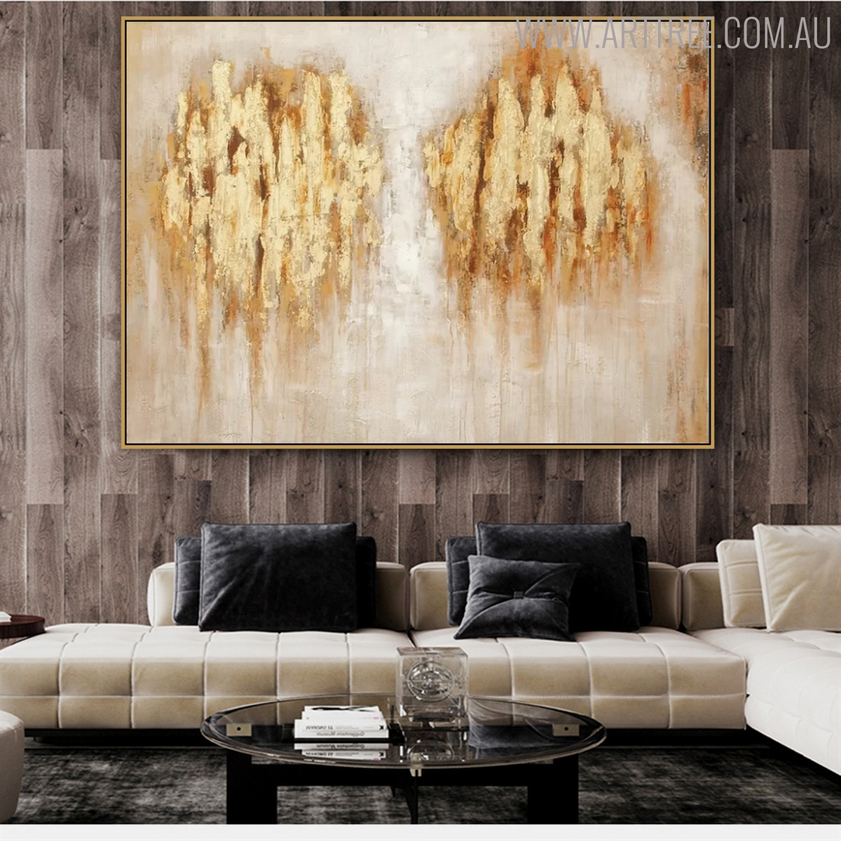 Marks Abstract Modern Acrylic Painting for Interior Wall Disposition