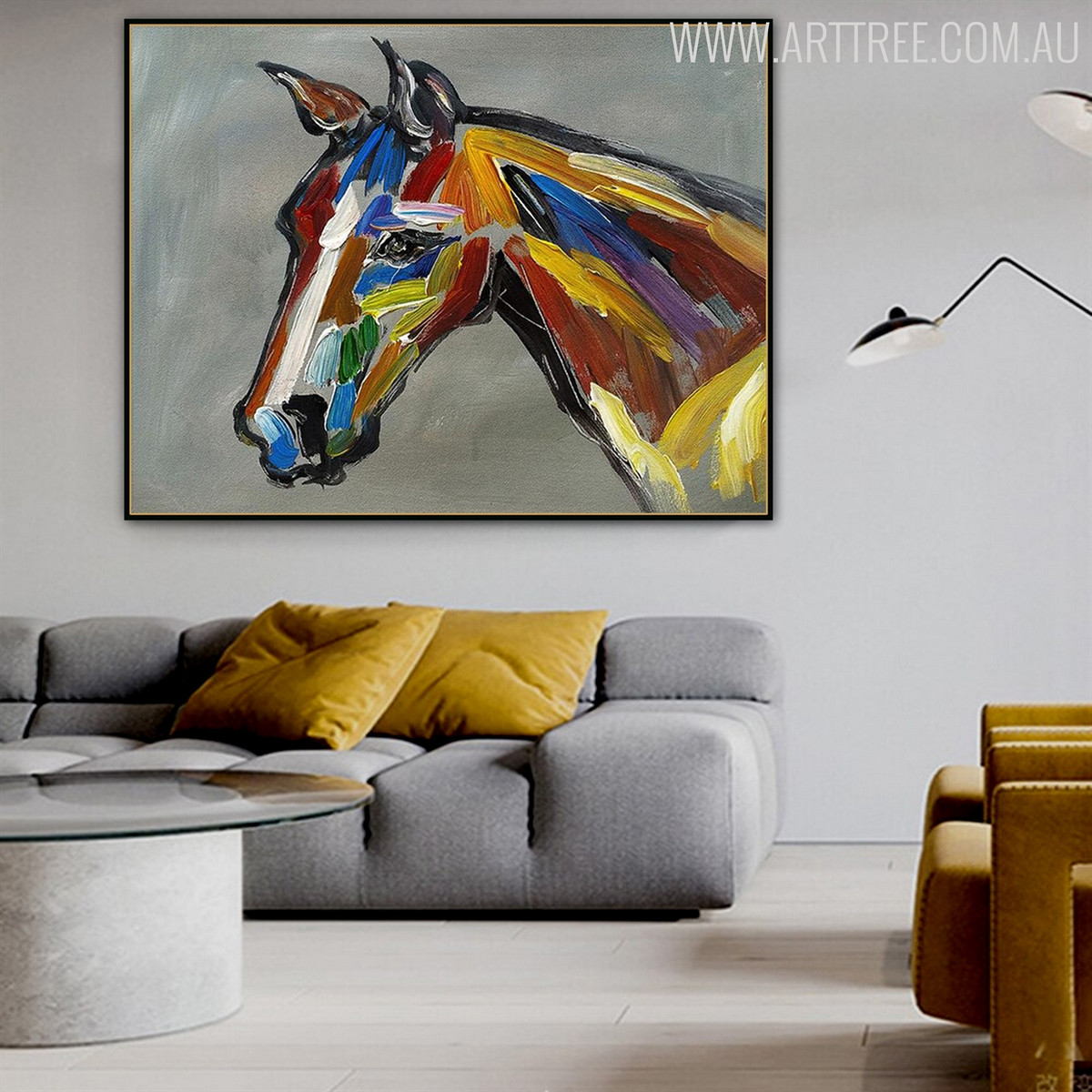 Studhorse Animal Modern Heavy Texture Knife Artwork for Home Wall Equipment