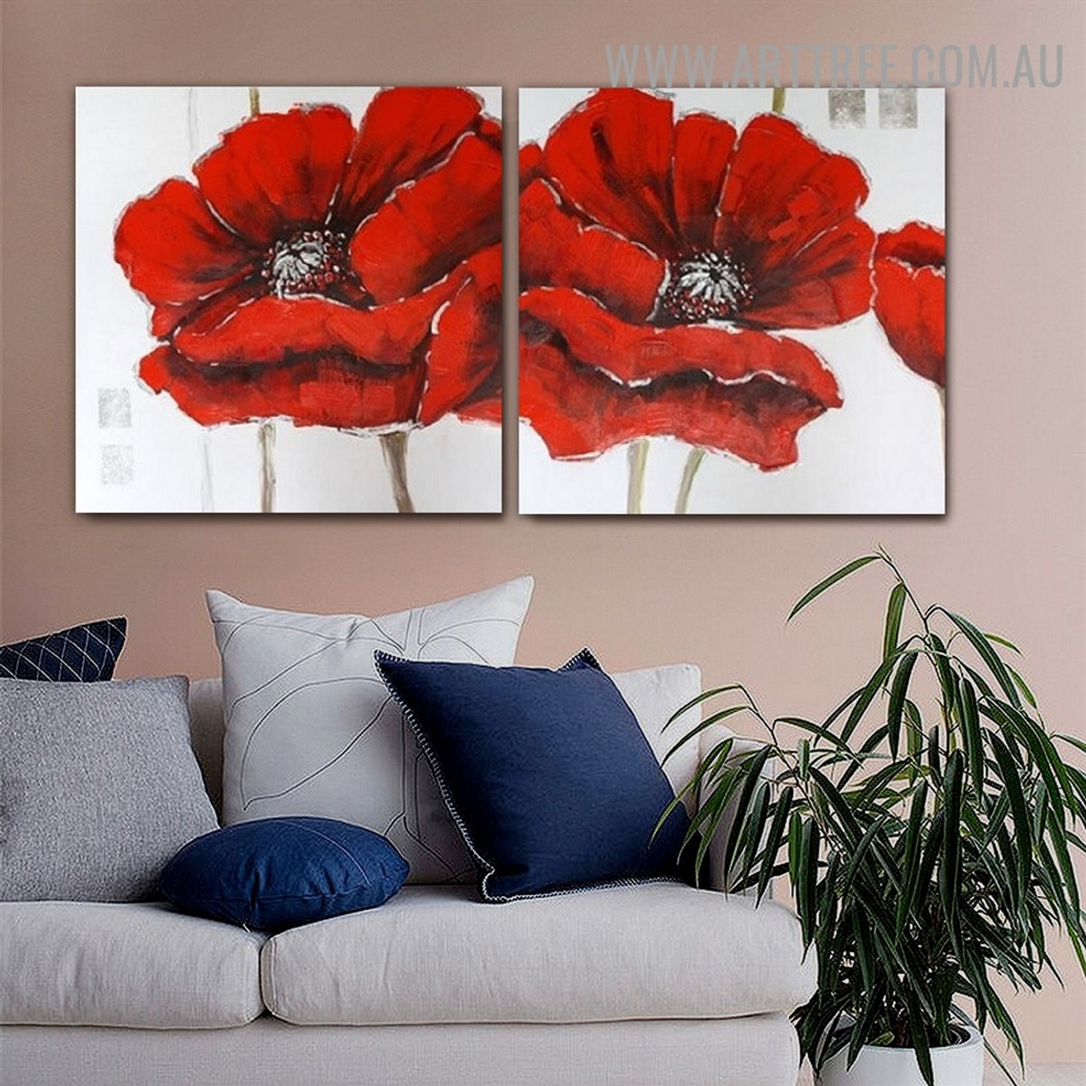 Red Poppy Blossoms - arttree.com.au