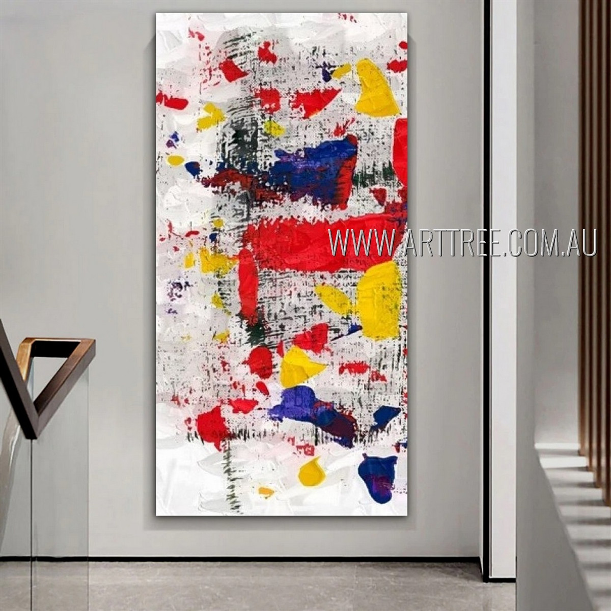 Multi Colored Tarnishes Modern Heavy Texture Artist Handmade Abstract Canvas Art For Room Outfit