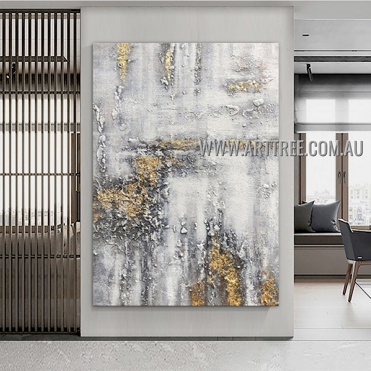 Splashes Design Abstract Heavy Texture Artist Handmade Modern Art Painting for Room Flourish