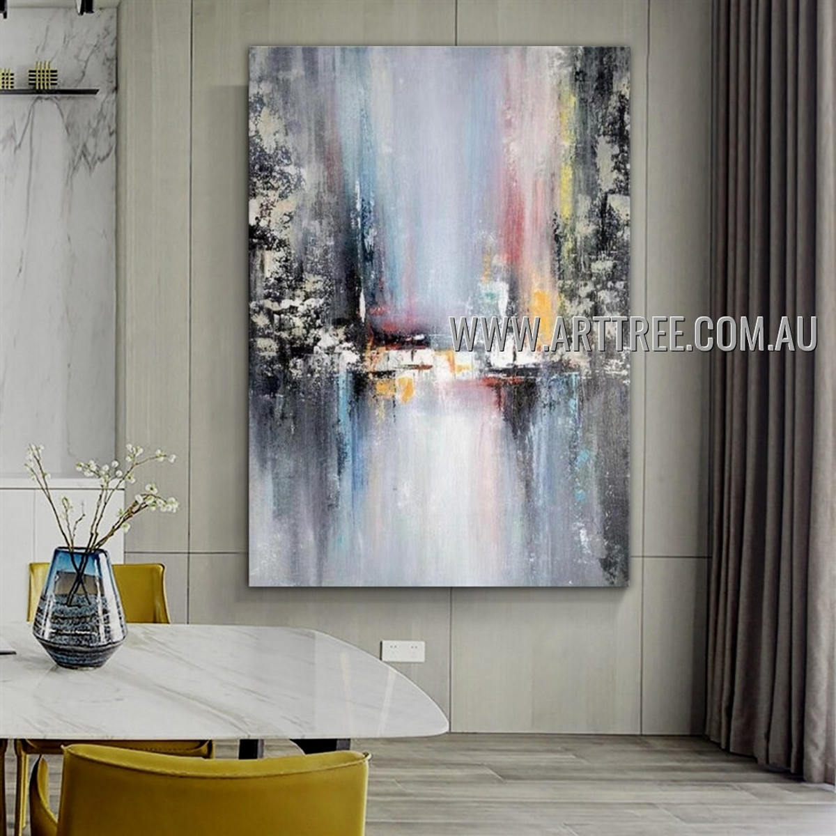 Dapple Taints Modern Heavy Texture Artist Handmade Abstract Artwork Painting for Room Flourish